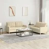 Sofa Sofos komplektas su pagalvėlėmis, 2 dalių, kreminis, audinys