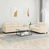 Sofa Sofos komplektas su pagalvėlėmis, 2 dalių, smėlio, audinys