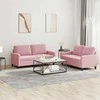 Sofa Sofos komplektas su pagalvėlėmis, 2 dalių, rožinis, aksomas