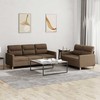 Sofa Sofos komplektas su pagalvėlėmis, 2 dalių, rudas, audinys