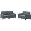 Sofa Sofos komplektas su pagalvėlėmis, 2 dalių, pilkas, aksomas