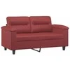Sofa Sofos komplektas su pagalvėlėmis, 2 dalių, vyno, dirbtinė oda
