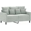 Sofa Sofos komplektas su pagalvėlėmis, 2 dalių, pilkas, aksomas