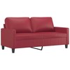 Sofa Sofos komplektas su pagalvėlėmis, 2 dalių, vyno, dirbtinė oda