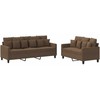 Sofa Sofos komplektas su pagalvėlėmis, 2 dalių, rudas, audinys