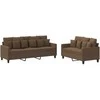 Sofa Sofos komplektas su pagalvėlėmis, 2 dalių, rudas, audinys