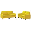 Sofa Sofos komplektas su pagalvėlėmis, 2 dalių, geltonas, aksomas
