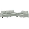 Sofa Sofos komplektas su pagalvėlėmis, 2 dalių, pilkas, aksomas