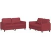 Sofa Sofos komplektas su pagalvėlėmis, 2 dalių, vyno, dirbtinė oda