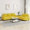 Sofa Sofos komplektas su pagalvėlėmis, 2 dalių, geltonas, aksomas
