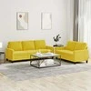 Sofa Sofos komplektas su pagalvėlėmis, 2 dalių, geltonas, aksomas