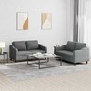 Sofa Sofos komplektas su pagalvėlėmis, 2 dalių, pilkas, audinys