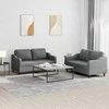 Sofa Sofos komplektas su pagalvėlėmis, 2 dalių, pilkas, audinys