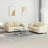 Sofa Sofos komplektas su pagalvėlėmis, 2 dalių, kreminis, audinys