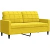 Sofa Sofos komplektas su pagalvėlėmis, 2 dalių, geltonas, aksomas