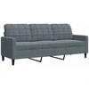 Sofa Sofos komplektas su pagalvėlėmis, 2 dalių, pilkas, aksomas