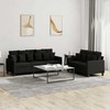 Sofa Sofos komplektas su pagalvėlėmis, 2 dalių, juodas, audinys
