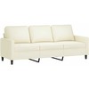 Sofa Sofos komplektas su pagalvėlėmis, 2 dalių, kreminis, aksomas
