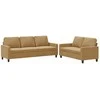 Sofa Sofos komplektas su pagalvėlėmis, 2 dalių, rudas, aksomas