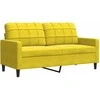 Sofa Sofos komplektas su pagalvėlėmis, 2 dalių, geltonas, aksomas