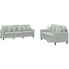 Sofa Sofos komplektas su pagalvėlėmis, 2 dalių, pilkas, aksomas