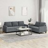 Sofa Sofos komplektas su pagalvėlėmis, 2 dalių, pilkas, aksomas