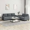 Sofa Sofos komplektas su pagalvėlėmis, 2 dalių, pilkas, aksomas