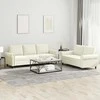 Sofa Sofos komplektas su pagalvėlėmis, 2 dalių, kreminis, aksomas