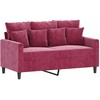 Sofa Sofos komplektas su pagalvėlėmis, 2 dalių, vyno, aksomas