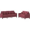 Sofa Sofos komplektas su pagalvėlėmis, 2 dalių, vyno, audinys