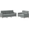 Sofa Sofos komplektas su pagalvėlėmis, 2 dalių, pilkas, audinys