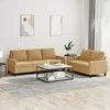 Sofa Sofos komplektas su pagalvėlėmis, 2 dalių, rudas, aksomas