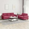 Sofa Sofos komplektas su pagalvėlėmis, 2 dalių, vyno, aksomas