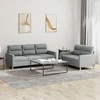 Sofa Sofos komplektas su pagalvėlėmis, 2 dalių, pilkas, audinys