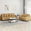 Sofa Sofos komplektas su pagalvėlėmis, 2 dalių, rudas, aksomas