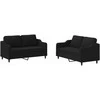 Sofa Sofos komplektas su pagalvėlėmis, 2 dalių, juodas, audinys
