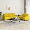 Sofa Sofos komplektas su pagalvėlėmis, 2 dalių, geltonas, audinys