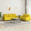 Sofa Sofos komplektas su pagalvėlėmis, 2 dalių, geltonas, audinys