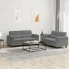 Sofa Sofos komplektas su pagalvėlėmis, 2 dalių, pilkas, audinys