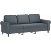 Sofa Sofos komplektas su pagalvėlėmis, 2 dalių, pilkas, aksomas