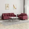Sofa Sofos komplektas su pagalvėlėmis, 2 dalių, vyno, audinys