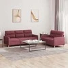 Sofa Sofos komplektas su pagalvėlėmis, 2 dalių, vyno, audinys