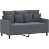 Sofa Sofos komplektas su pagalvėlėmis, 2 dalių, pilkas, aksomas