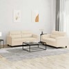 Sofa Sofos komplektas su pagalvėlėmis, 2 dalių, smėlio, audinys
