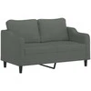 Sofa Sofos komplektas su pagalvėlėmis, 2 dalių, pilkas, audinys