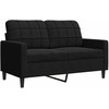 Sofa Sofos komplektas su pagalvėlėmis, 2 dalių, juodas, aksomas