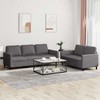 Sofa Sofos komplektas su pagalvėlėmis, 2 dalių, pilkas, dirbtinė oda