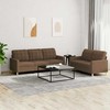 Sofa Sofos komplektas su pagalvėlėmis, 2 dalių, rudas, audinys
