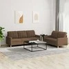 Sofa Sofos komplektas su pagalvėlėmis, 2 dalių, rudas, audinys