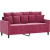 Sofa Sofos komplektas su pagalvėlėmis, 2 dalių, vyno, aksomas